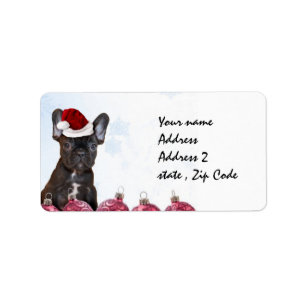 Christmas French Bulldog Label