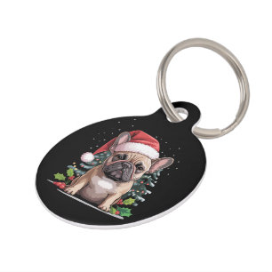 Christmas French Bulldog Lover Dog Mom Funny Pet ID Tag