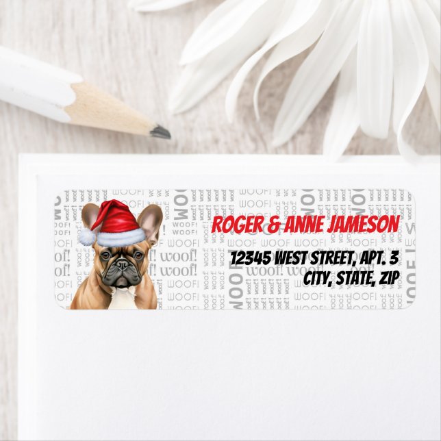 Christmas French Bulldog Lover Holiday Address Label (Insitu)