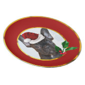 Christmas French Bulldog Melamine Plate (Right Side)