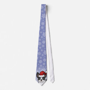 Christmas French Bulldog Neck Tie