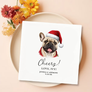 Christmas French Bulldog Personalized Cheers Napkins
