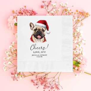 Christmas French Bulldog Personalized Cheers Napkins
