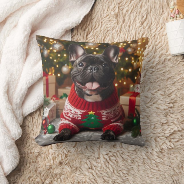 christmas french bulldog pillow (Blanket)