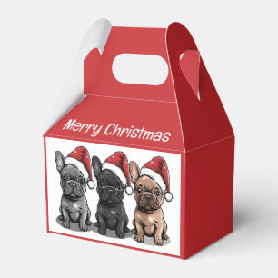 Christmas French Bulldog Santa Dog Favor Boxes