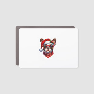 Christmas French Bulldog Santa Hat Frenchie Ugly C Car Magnet