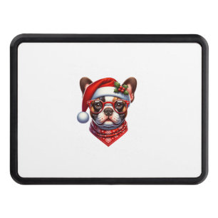 Christmas French Bulldog Santa Hat Frenchie Ugly C Hitch Cover