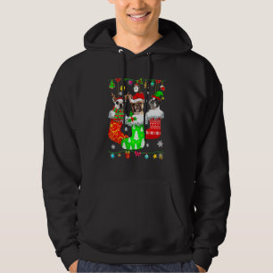 Christmas French Bulldog Santa Socks Matching Dog  Hoodie
