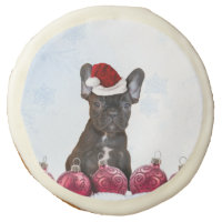 Christmas French Bulldog Sugar Cookie
