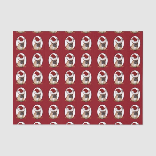 Christmas French Bulldog tissue paper (Front)