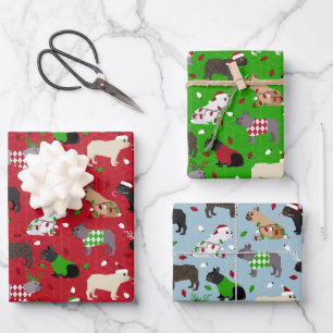 Christmas French Bulldog Wrapping Paper Sheets