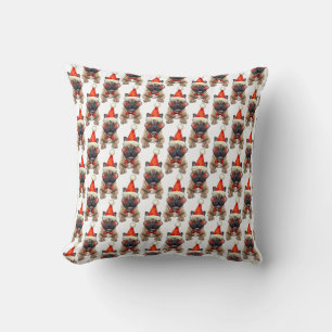 Christmas  French bulldog Wrapping Paper Throw Pillow