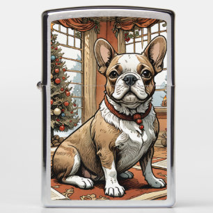 Christmas French Bulldog Zippo Lighter