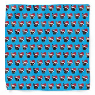 Christmas French Bulldogs Pattern Bandana