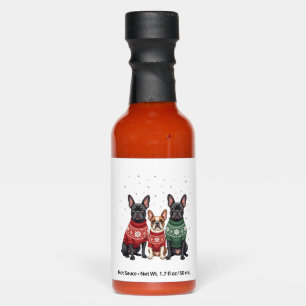 Christmas French Bulldogs Xmas Frenchie Dog 2 Hot Sauces