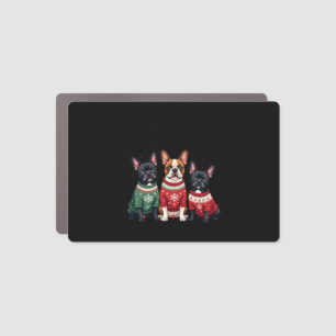 Christmas French Bulldogs Xmas Frenchie Dog 4 Car Magnet