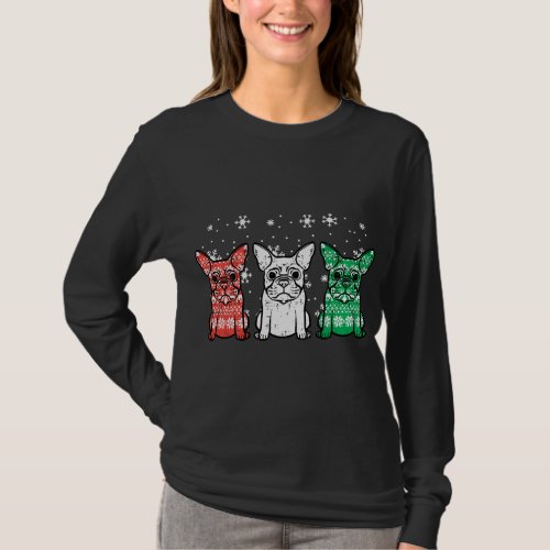 Christmas French Bulldogs Xmas Frenchie Dog T_Shirt