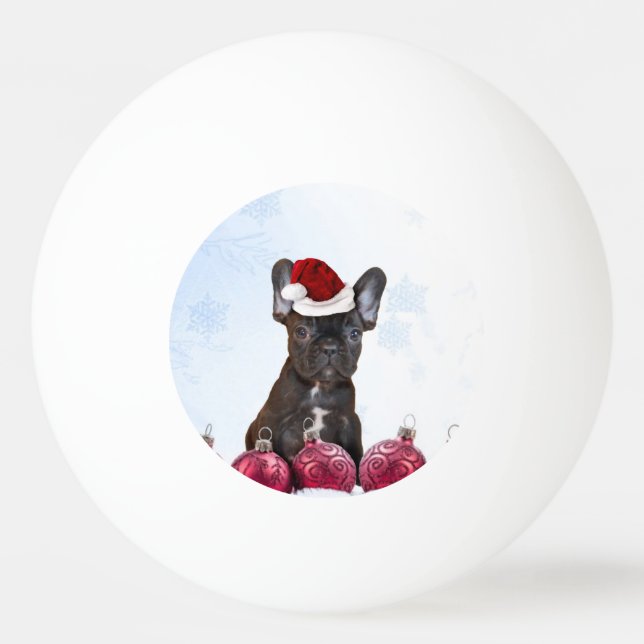 Christmas French Bulloog Ping-Pong Ball (Front)