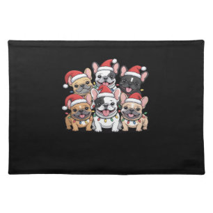 Christmas French Dogs Oversized T-Shirt Cloth Placemat