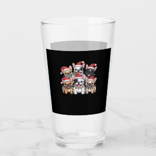 Christmas French Dogs Oversized T-Shirt Glass