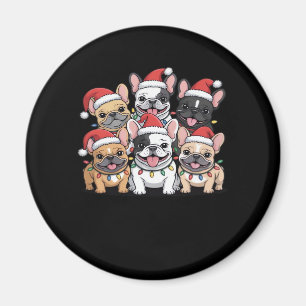 Christmas French Dogs Oversized T-Shirt Magnet