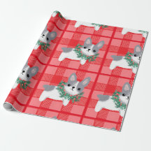 Christmas Frenchie Gift Wrap French Bulldog Paper