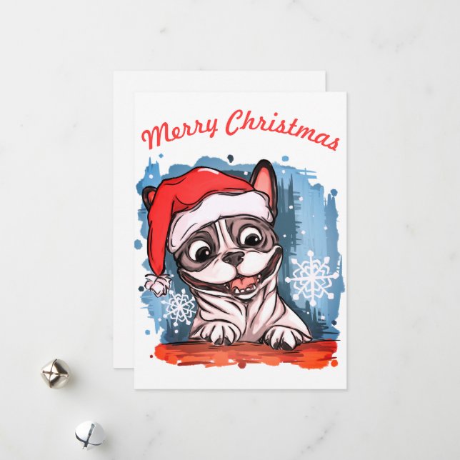 Christmas frenchie holiday card (Front/Back In Situ)