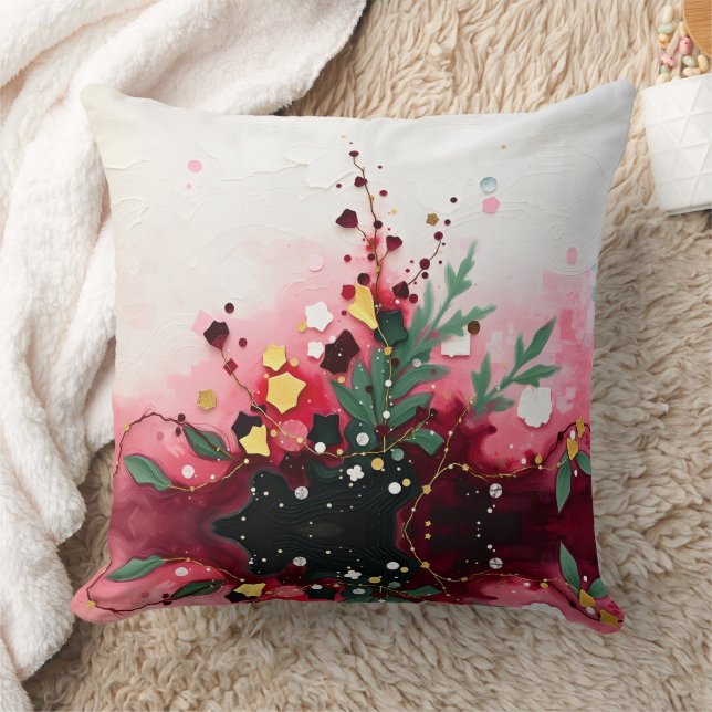 Christmas Frequency Abstract – Winter Sovereignty  Throw Pillow (Blanket)