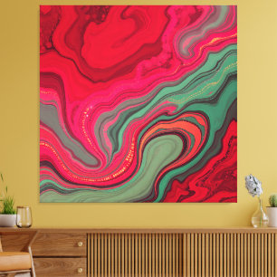 Christmas Frequency Bloom Abstract Wrapped Canvas Print