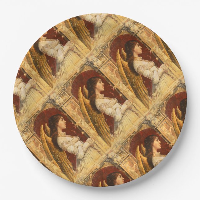Christmas Fresco Angel Paper Plates (Front)