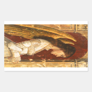 Christmas Fresco Angel Rectangular Sticker