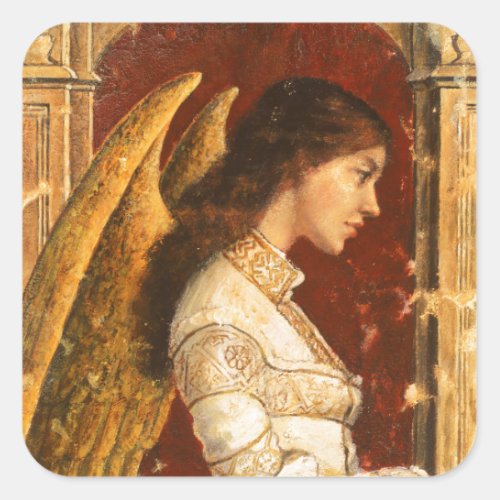 Christmas Fresco Angel Square Sticker