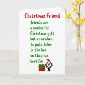 Christmas Friend, A Funny Merry Christmas Poem Card (Yellow Flower)