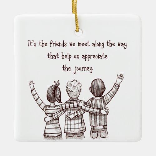 Christmas Friends Appreciation Good Friend Quote Ceramic Ornament