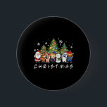 Christmas Friends Santa Rudolph Snowman Family Xma Button<br><div class="desc">Christmas Friends Santa Rudolph Snowman Family Xmas Kids</div>