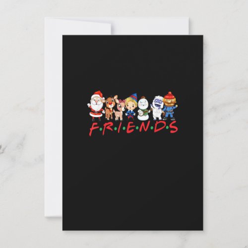 Christmas Friends Santa Rudolph Snowman Family Xma Invitation