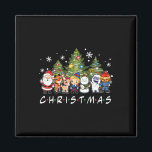 Christmas Friends Santa Rudolph Snowman Family Xma Magnet<br><div class="desc">Christmas Friends Santa Rudolph Snowman Family Xmas Kids</div>
