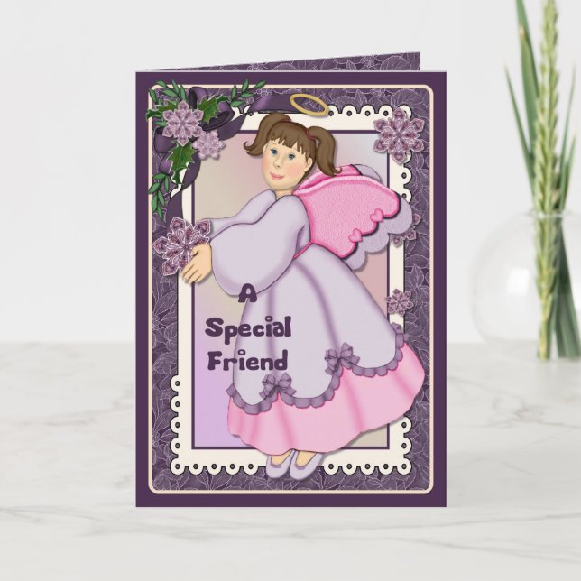 Christmas Friendship Angel - Verse Inside Holiday Card (Front)