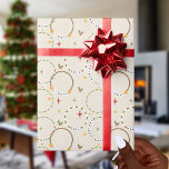 Christmas Friendship Bracelets Wrapping Paper<br><div class="desc">Illustrations of red green beaded friendship bracelets with "NOEL",  "MERRY & BRIGHT",  and "JINGLE"</div>