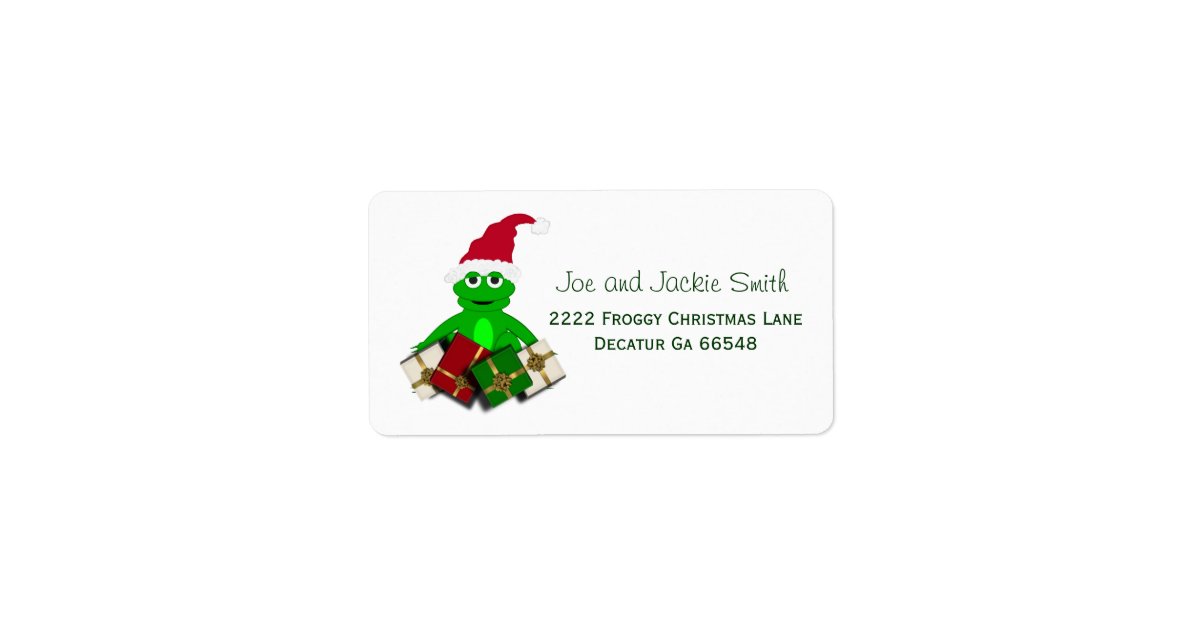 Christmas Frog Address Labels | Zazzle