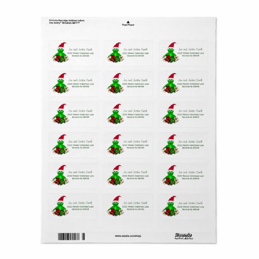 Christmas Frog Address Labels | Zazzle