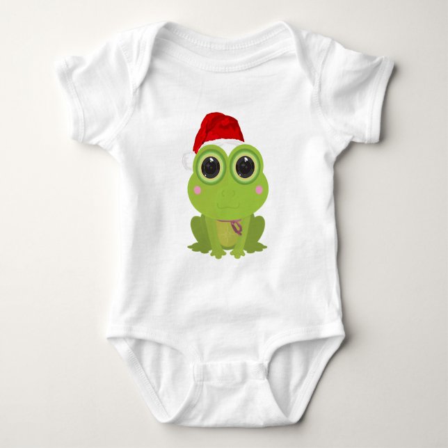 Christmas Frog  Baby Bodysuit (Front)