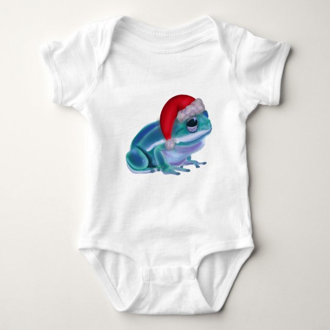 Christmas frog baby bodysuit (Front)