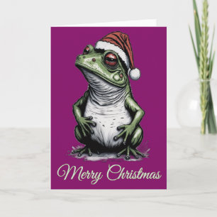 Christmas Frog Cottagecore Vintage Victorian Card