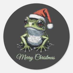 Christmas Frog Cottagecore Vintage Victorian Classic Round Sticker