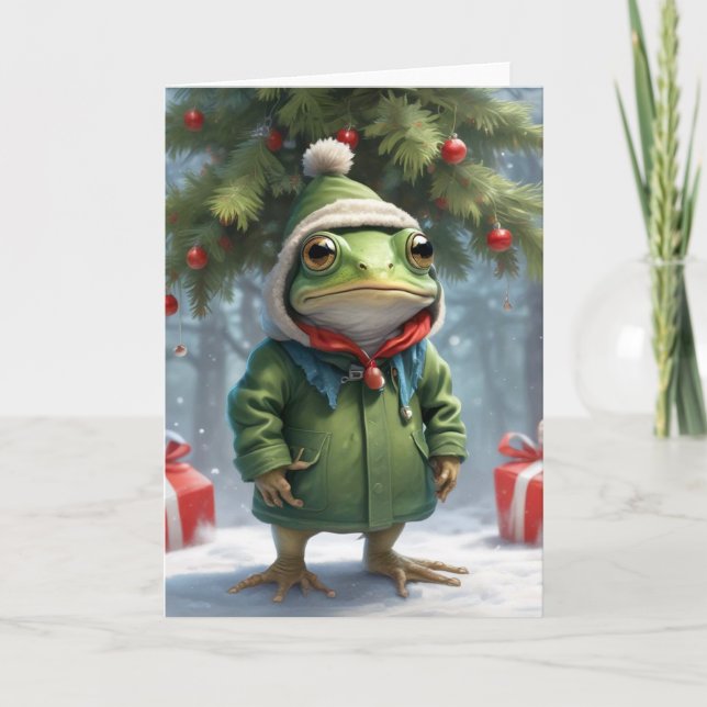 Christmas Frog Holiday Card (Front)