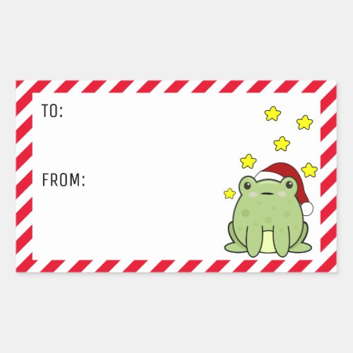 Christmas Frog  Rectangular Sticker