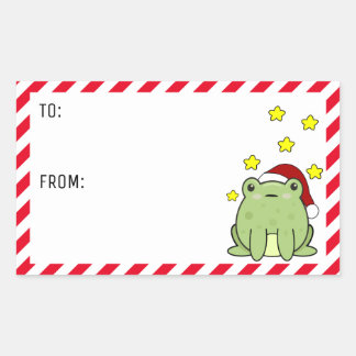 Christmas Frog Rectangular Sticker