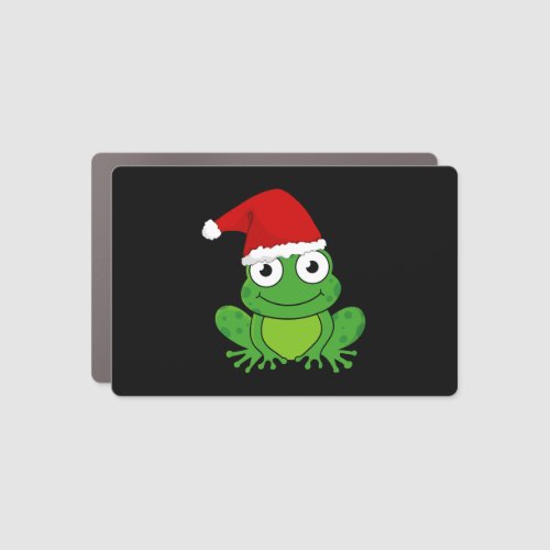 Christmas Frog with Santa Hat Car Magnet