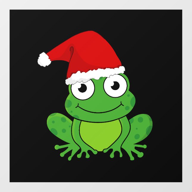Christmas Frog with Santa Hat Floor Decals (Front)